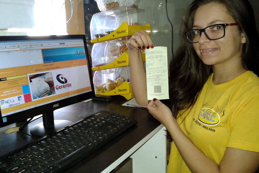 Cliente utilizando o sistema Gerente Fiscal